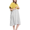 thumbnail image 2 of Virmaxy Womens Cover Ups Wraps And Men Colorful Terry Bathrobe Beach Surfing Swimming Thickened Warm Beach Hooded Cloak Yellow One Size, 2 of 6