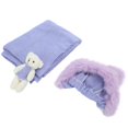 thumbnail image 2 of Baby photography cotton set, hat, wrap, doll toy, newborn baby photo props, light purple hat+wrap+doll, 2 of 5