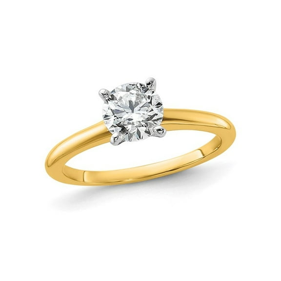 1.00 Carat (Ctw VS2-VS1, D-E-F) IGI Certified Lab-Grown Diamond Solitaire Engagement Ring in 14K Yellow Gold for Women
