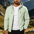 thumbnail image 2 of longantii Waterproof Jackets for Men Trendy Windbreaker Turndown Collar Rain Jacket Long Sleeve Zip Up Jacket Loose Fit Fall Winter Cycling Tops Green 3XL, 2 of 5
