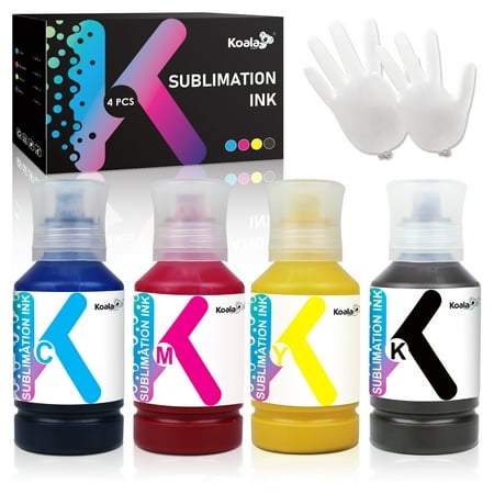 KOALA Premium Sublimation Ink for Epson Surecolor F170 F570 F530 F500 F550 ET-2400 2800 ET-2803 ET-2850 ET-2720 ET-2760 ET-4800 ET-15000 ET-3760 ET-4760 (Autofill/ICC-Free/Anti-UV)