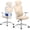 Beige - Chrome Base, variant on JustSmart Ergonomic Mesh Office Chair, Adjustable Height & Armrests, Comfort Padded Seat - Black