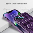 thumbnail image 2 of Compatible with iPhone 14 6.1" Case, Cute Glossy Water Ripple Pattern Phone Case, Curly Wave Frame Design for Women Girls, Soft TPU Slim Fit Shockproof Full-Body Protection Cover, Purple, 2 of 12