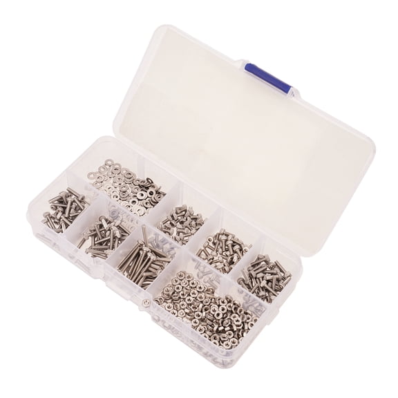 Set of 660 Steel Screws & Washers set 2mm Screws Nut & Washers Assortment set Hexagon Socket for Various Applications