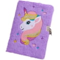 thumbnail image 1 of Libreta de notas con tapa de peluche, libreta de unicornio, libreta A5 con candado, libreta decorativa, libreta para niños, 1 of 4