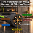 7 Way Trailer Plug Extension Cord 12 Ft 7 Pin Round Wiring Harness ...