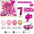 thumbnail image 4 of Conjunto de globos de cumpleaños, decoración para fiestas, abanico de globos, diseño de escena de Barbie, arco de cadena de globos, 4 of 4