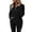 Black, variant on Women's Mock Neck Quarter Zip Fleece Sweatshirt, Soft Plush Pullover with Front Pockets, Cozy Winter Sweater for Cold Weather, Casual Daily Wear and Holiday Gatherings Coffee L