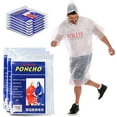 thumbnail image 3 of Yacht & Smith Clear Transparent Bulk Poncho Raincoats, Plastic, Disposable and Reusable, Wholesale Ponchos (10 Pack Clear), 3 of 4