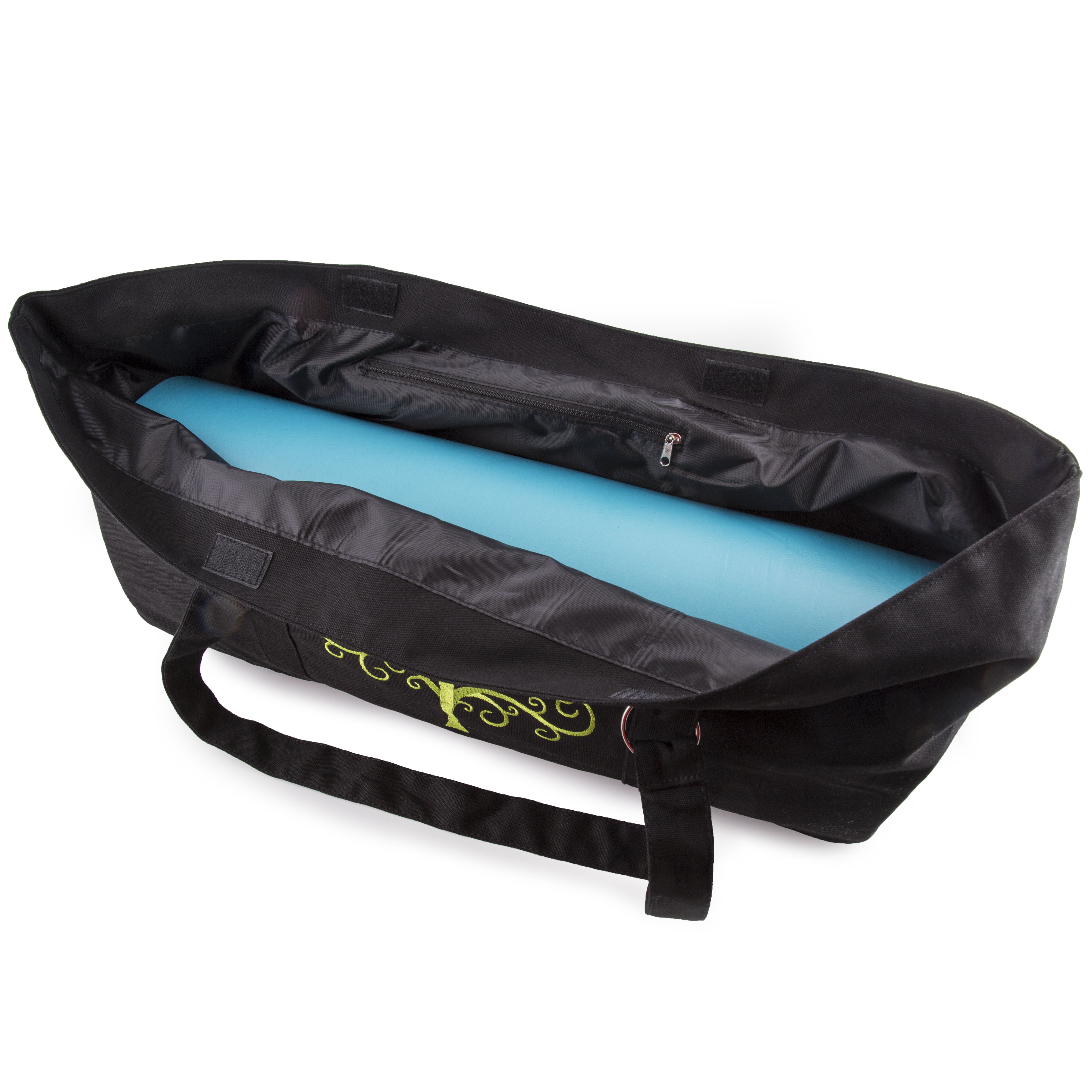 Peace Yoga® Blue Yoga Mat Carrier Tote Bag With Adjustable Straps -  Elephant Design 