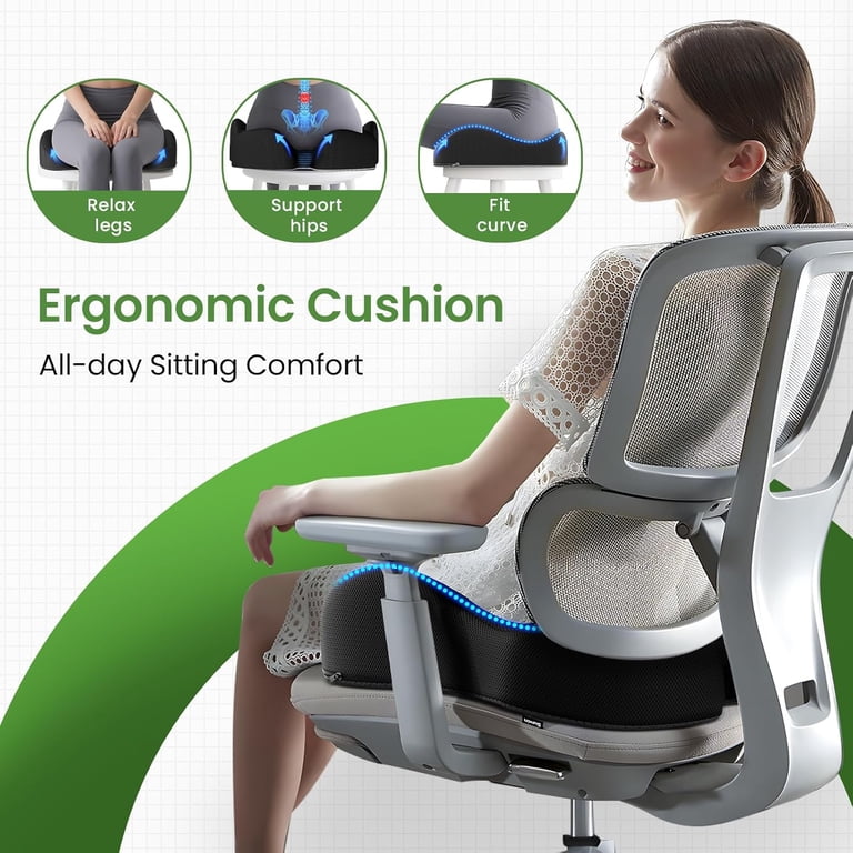 Lolsea Memory Foam Seat Cushion, Ergonomic Office Chair Support photo 6