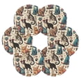thumbnail image 2 of Cat and Dog Paw Coasters with Holder for Coffee Table 6 Pcs Drink Coaster Sets Absorbent for Home Decor 4 inch, 2 of 7