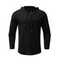 thumbnail image 1 of New Mens Shirt T-Shirts Breathable Long Sleeve Cotton Pullover Comfy Button, 1 of 8