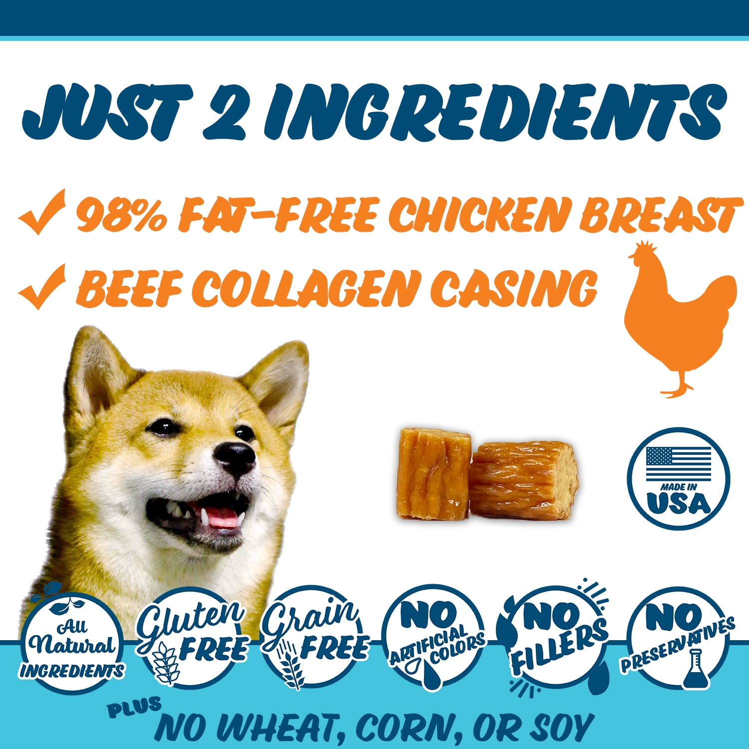 Texas Pet Company Chicken Jerky Crunchy Bites Dog Treats Chicken Flavor 14.5 oz Jar New