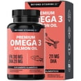 thumbnail image 1 of Omega 3 Capsulas Salmon Oil | Ácido Eicosapentaenoico (epa) Y Ácido Docosahexaenoico (dha)| Aceite De Pescado | Aceite Noruego - Omega 3 Platinum - Vitaminas Mujer / Hombre - (60 Caps), 1 of 6