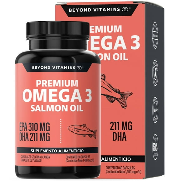 Omega 3 Capsulas Salmon Oil | Ácido Eicosapentaenoico (epa) Y Ácido Docosahexaenoico (dha)| Aceite De Pescado | Aceite Noruego - Omega 3 Platinum - Vitaminas Mujer / Hombre - (60 Caps)