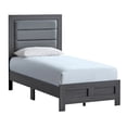 thumbnail image 2 of Plano Gray Wood Frame Twin Panel Bed, 2 of 6