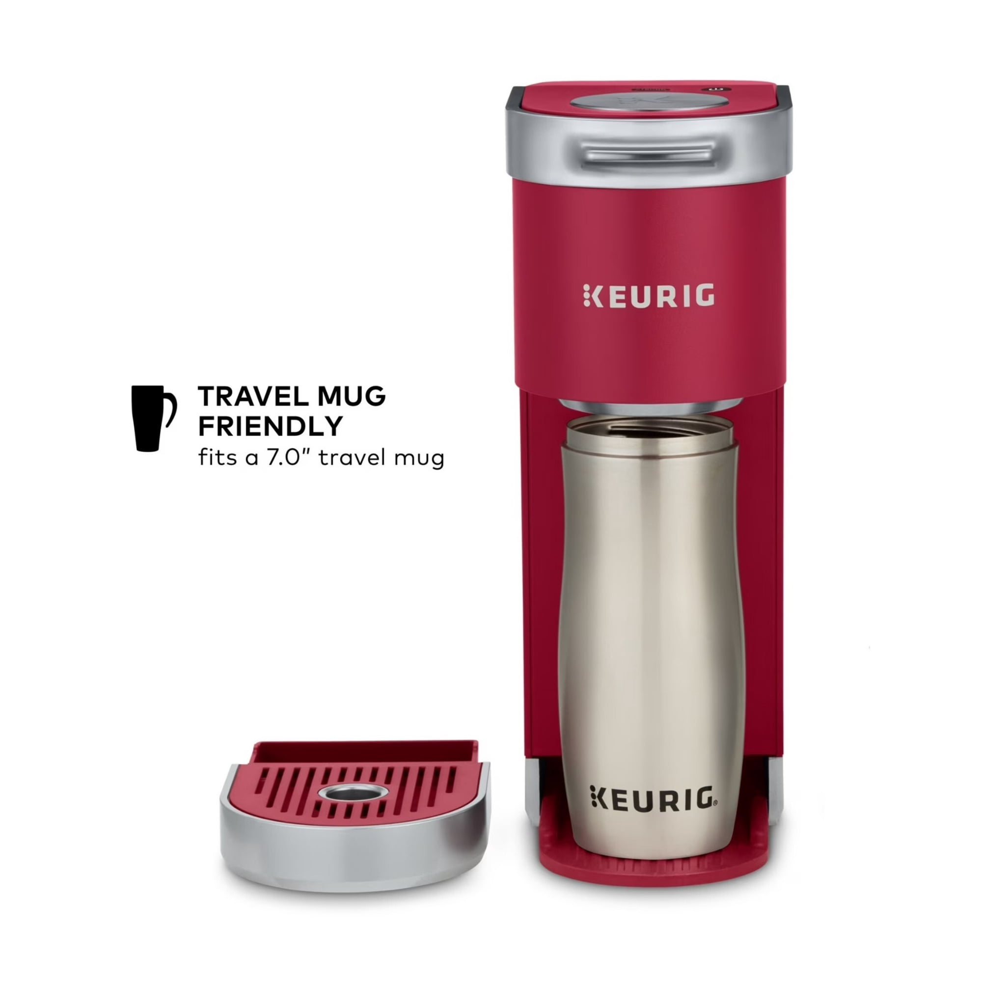 Restored Keurig K-Mini Plus Single Serve Coffee Maker (Cardinal Red, ) (Refurbished)