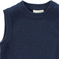 thumbnail image 6 of LUGOGNE Boys Sweater Vest Sleeveless Crew Neck Knit Pullover Fall Winter Warm Layering Knitwear Tops for Kids Children School Uniform Casual Classic Waistcoat Blue,Size 5, 6 of 6