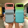 thumbnail image 3 of Stylish Phone Case for Samsung Galaxy Z Flip 3, Gradient Color Design Wave Frame Cover Shockproof Anti-Scratch Drop Protective Slim Fit Bumper Case for Girls Women, Blue, 3 of 9