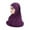 Purple, variant on ZHENHONG Muslim Wrap for Women Women Muslim Hijab Wrap Solid Color Lace Muslim Hijab Wrap Scarf Cap Head Cover