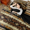 thumbnail image 4 of jejeloiu Ancient Bohemain Aztec 7-Piece Twin Bedding Sets,Vintage Geometric Print Bedding Comforter Set,Brown Beige Sheet Sets For Men Women,Super Cozy Room Decor Reversible, 4 of 8