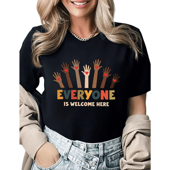 Casual Diversity And Inclusion Graphic Tees Womans Tshirt Shirts Black White S-5XL Tops