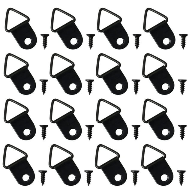 Black-D Gancho Juego de 100 Kit de soporte para cuadros Clips para marco de acero inoxidable Ganchos para colgar cuadros Surtido de ganchos para colgar espejos Colgador de cuadros para pared JM
