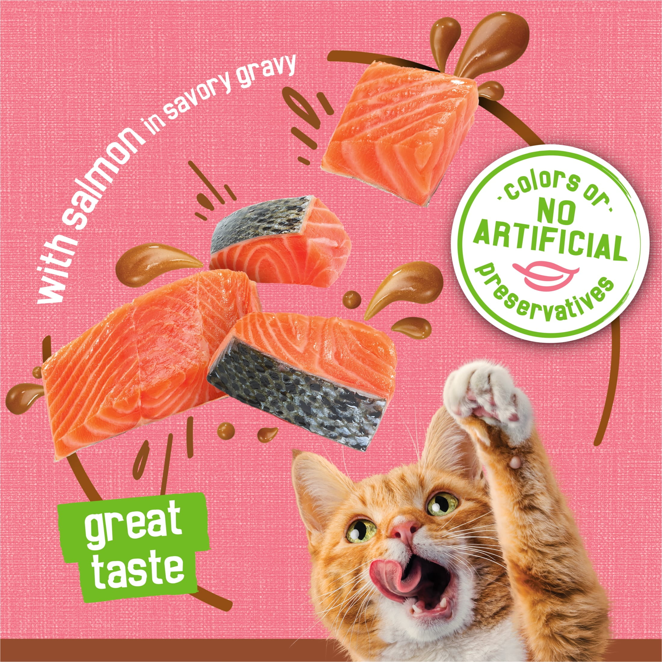 (6 pack) Purina Friskies Extra Gravy Pate With Salmon, Wet Cat Food, 5.5 oz Cans