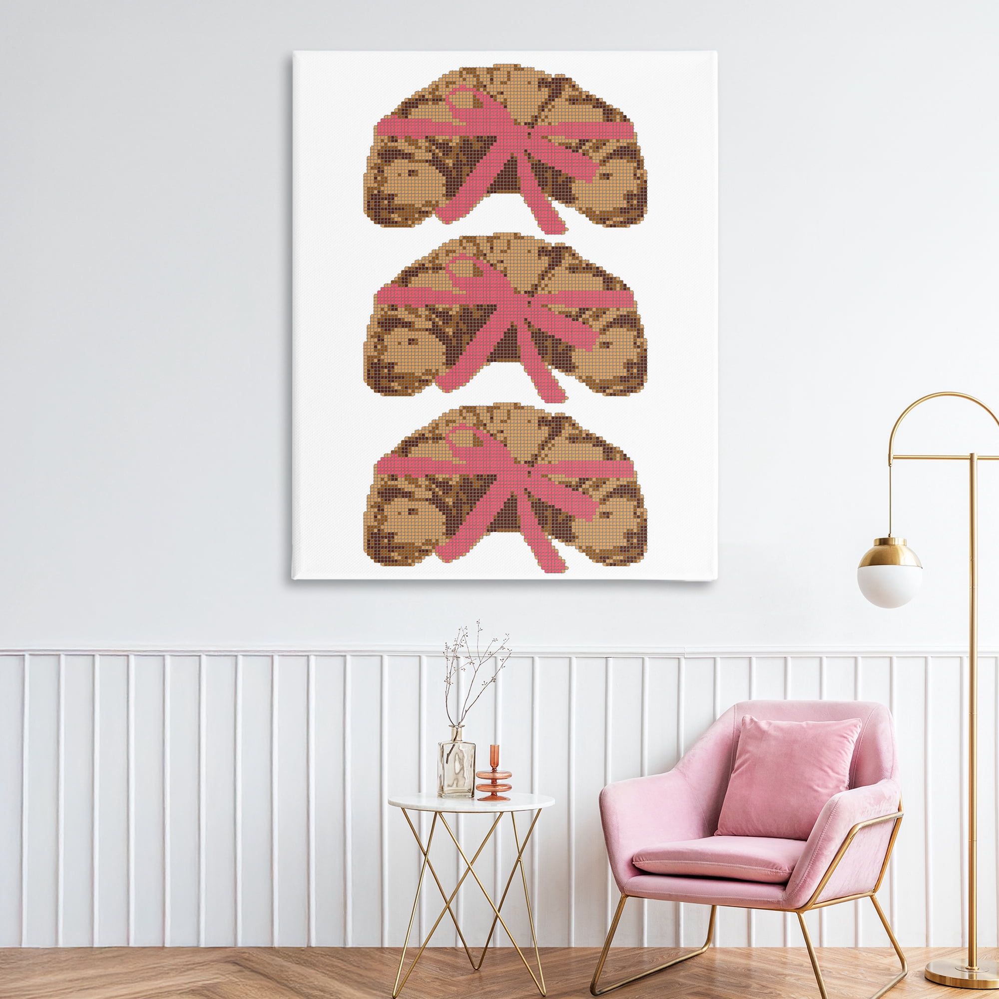 Stupell Industries Trio of Ribbon Croissants Canvas Wall Art, design by Lil' Rue