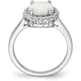thumbnail image 2 of Solid 14k White Gold Created Opal and Diamond Halo Ring - Ring Size 7.0, 2 of 8