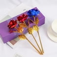 thumbnail image 5 of Craft Wedding Lover Gifts Dipped Long Stem Valentine's Day Gift Handcraft 24K Gold Foil Rose Flower ROSE RED ONLY FLOWER, 5 of 8