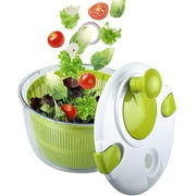 Mingdaln Vegetable and Salad Spinner with With Secure Lid Lock & Rotary Handle Salad Spinners With Bowl, Colander & Built-in Draining System (Green)