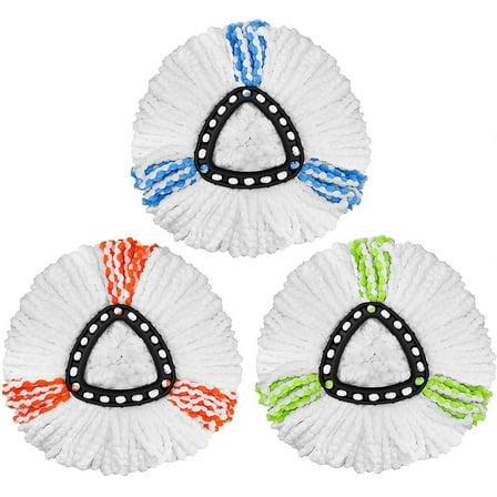 3 Pack Mop Replacement Heads Compatible with Spin Mop, Microfiber Spin Mop Refills, Easy Cleaning Mop Head Replacement