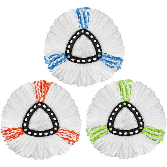 3 Pack Mop Replacement Heads Compatible with Spin Mop, Microfiber Spin Mop Refills, Easy Cleaning Mop Head Replacement