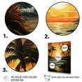 thumbnail image 3 of Designart "Sunrise Amidst Palm Trees III" Floral Floater Framed Canvas Print, 3 of 7