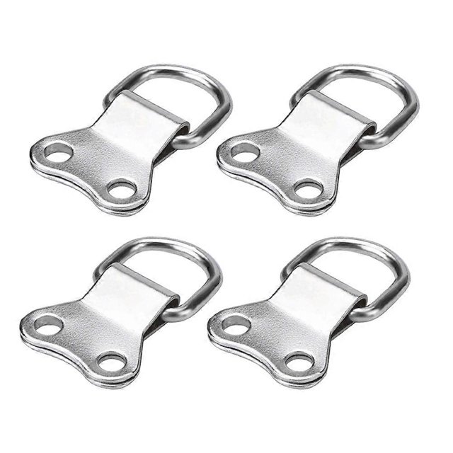 25pcs D-Ring Picture Frame Hanging Hooks Double Hole Hangers with 50pcs 3x10 Silver Screws (Silver)