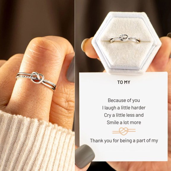 YYKihy Love Ring Silver Ring Cute Love Flower Mother Daughter Ring Birthday Gift For Daughter From Mom Dad