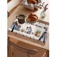 thumbnail image 3 of Country House Placemats Set of 6, Washable Woven Burlap Cloth Fabric Placemat for Square/Rectangle/Round/Oval Dining Table, Easy Clean Place Mats for Toddlers, Kids Brown Barn Star Spring Retro Flower, 3 of 6