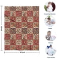 thumbnail image 4 of Red Boho Ethnic Floral Patchwork Pattern Blanket,Comfortable Soft Flannel Throw Blanket,All Season,Warm Lightweight Blankets for Sofa Bed Couch Living Room Chair,30"x40", 4 of 4