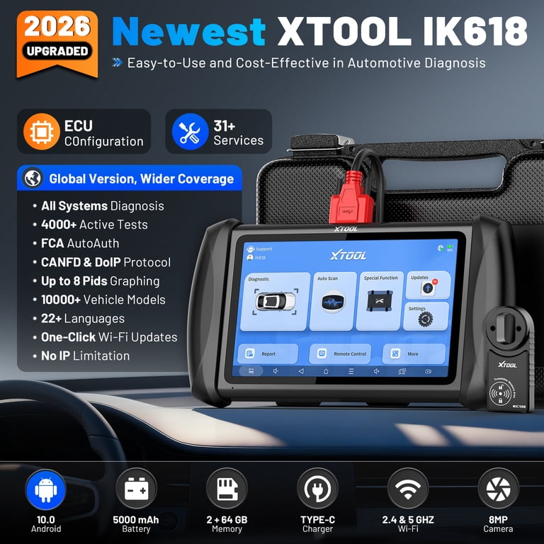 XTOOL IK618 Automotive Key Fob Programming Tool, Bi-Directional