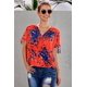 thumbnail image 2 of ABPHQTO Top naranja con diseño floral torcido para mujer, 2 of 5