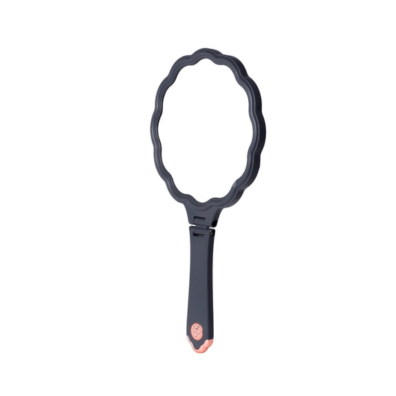 Hairitage Strike a Pose Gray Folding Hand Held Mirror with Adjustable Handle