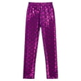 thumbnail image 2 of iiniim Girls Boys Mermaid Leggings Shiny Metallic Fish Scale Skinny Tights Yoga Dance Pants 2-12 Hot Pink 9-10, 2 of 7