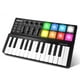 thumbnail image 1 of Vangoa Controlador de teclado MIDI 25 teclas, teclado midi Worlde Panda MINI USB con almohadillas de batería, almohadilla de máquina Beat Maker, negro, 1 of 5