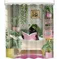 thumbnail image 5 of Gothic Black Cat Shower Curtain Funny Spooky Skeleton Kitten Floral Witchy Goth Vintage Plant Retro Luxury Unique Bathroom Decor Bath Curtain Fabric Polyester Shower Curtain 66x72in, 5 of 5