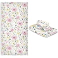 thumbnail image 7 of SKYSONIC 3 Pack Towel Sketchy Wild Floral Cotton Bath Towel Set (1 Bath Towel, 1 Hand Towel, 1 Washcloth) for Bathroom, Super Soft and Quick Dry Towels, 7 of 7