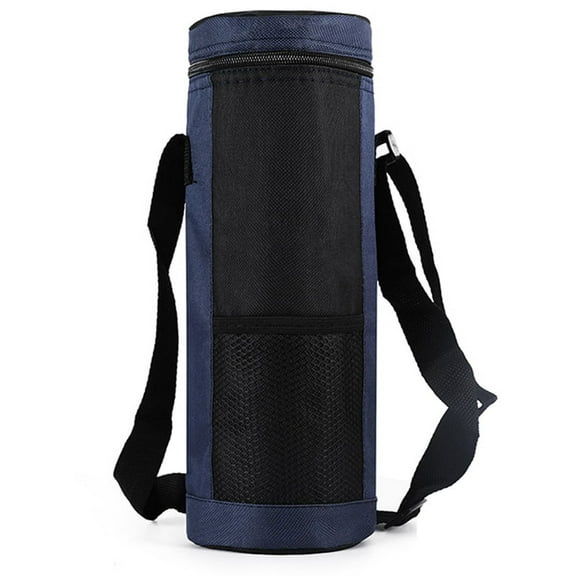 Water Bottle Cooler Bag Universal Pouch High Capacity Insulated Outdoor Camping Hiking,Dark Blue