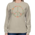 thumbnail image 2 of Floral Peace Symbol Women's Sand Sweatshirt, 2 of 3