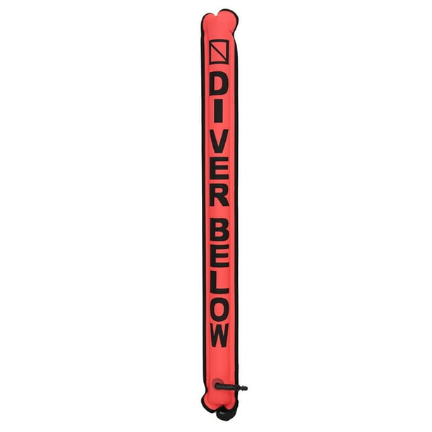 Wosthever Boya marcadora de superficie para buceo con gancho giratorio, boquilla inflable SMB, accesorios para deportes acuáticos flotantes bajo Deportes acuáticos rojo fluorescente